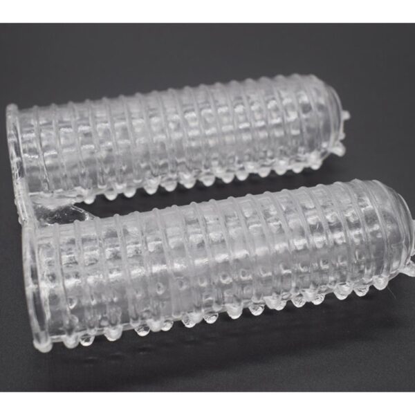 Double Finger Stall Buckle Set Particle Barbed Crystal Exotic Condom Couple Toys - Image 7