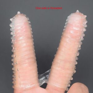 Double Finger Stall Buckle Set Particle Barbed Crystal Exotic Condom Couple Toys