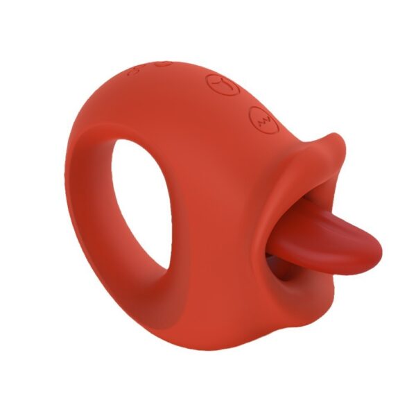 Red Cufflinks Honey Tongue Women's Vibrating Tongue Licking Masturbation Device - Image 2
