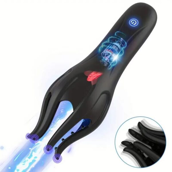 Electric Shock Tongue Licking Airplane Bottle Men's Automatic Penis Trainer Turtle Head Exerciser Masturbation Product - Image 5