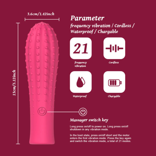Liquid Silicone Full Coverage Glue Spiked Club 21 Frequency Vibration - Image 2
