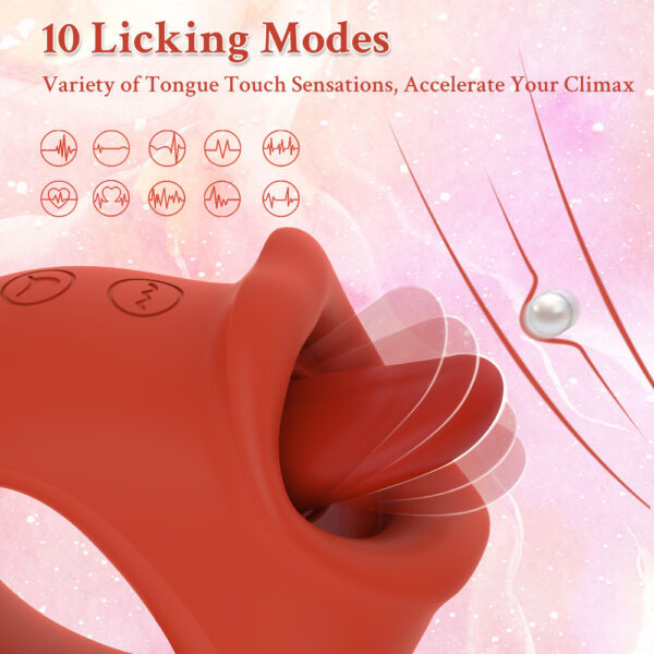 Red Cufflinks Honey Tongue Women's Vibrating Tongue Licking Masturbation Device - Image 5