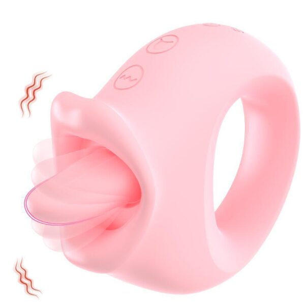 Red Cufflinks Honey Tongue Women's Vibrating Tongue Licking Masturbation Device - Image 3